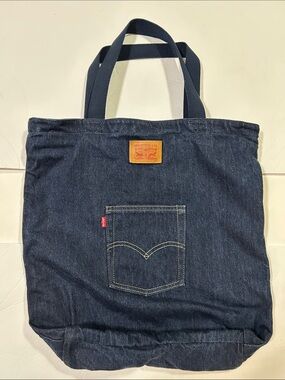 Levi's Dark Blue Denim Tote Bag with Front Pocket
